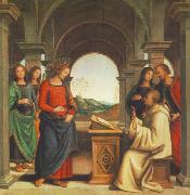 PERUGINO, Pietro The Vision of St. Bernard af oil painting on canvas